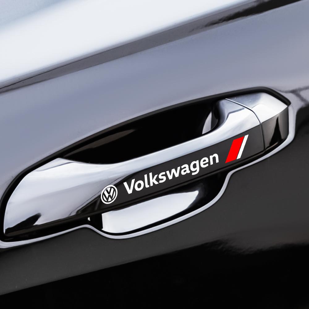 For Volkswagen 4PCS Car Rearview Mirror Sticker Door Handle Decals Exterior Accessories for VW Volkswagen Golf Tiguan Touareg Polo GTI Passat EN1