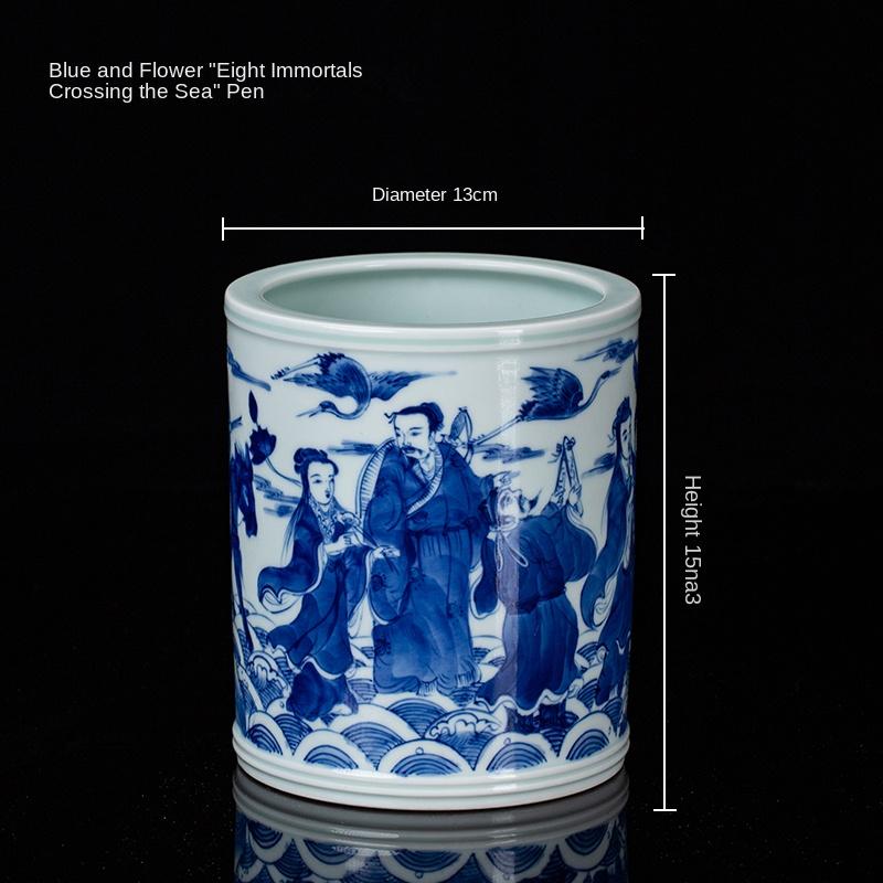 

Подставка для ручек керамическая китайская большая емкость сине-белый фарфор домашнее офисное украшение для рабочего стола расписанная вручную высококачественные подарки