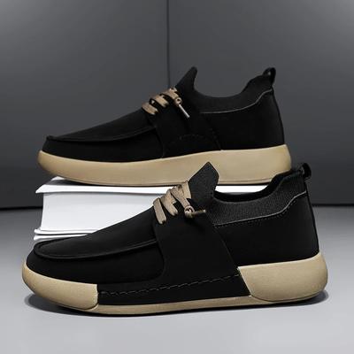 Leder Freizeitschuhe Herren 2025 Neu Schnürschuhe Dicke Sohle Lässige Sneaker Vielseitige Leder Muffin Schuhe Erhöhte Männliche Board Schuhe