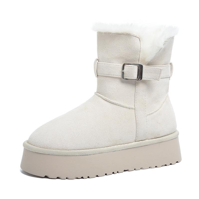 

Grey heightened thick-soled high-tube snow boots women s new winter velvet thickened long-tube snow cotton shoes 35 белый