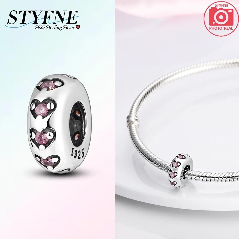 Charms Copper Colorful Zircon Stars Pink Bow Spacer Charms Beads Fit Original Bracelet Diy Women Jewelry Gifts