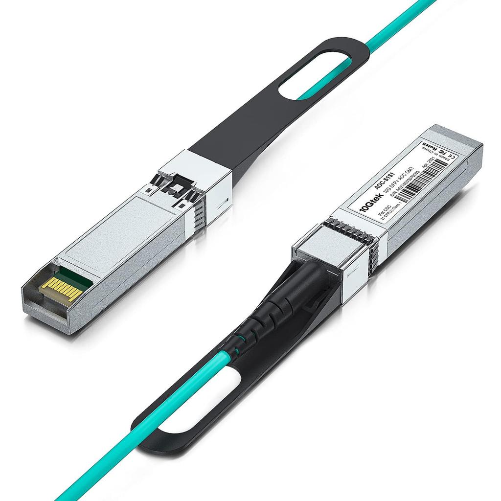 10Gtek 10G SFP + AOC Cable, 10GBASE Active Optical Cable, Compatible with Cisco SFP-10G-AOC2M, Meraki, Ubiquit, Mikrotik, Fortinet, Netgear, D-Link, S