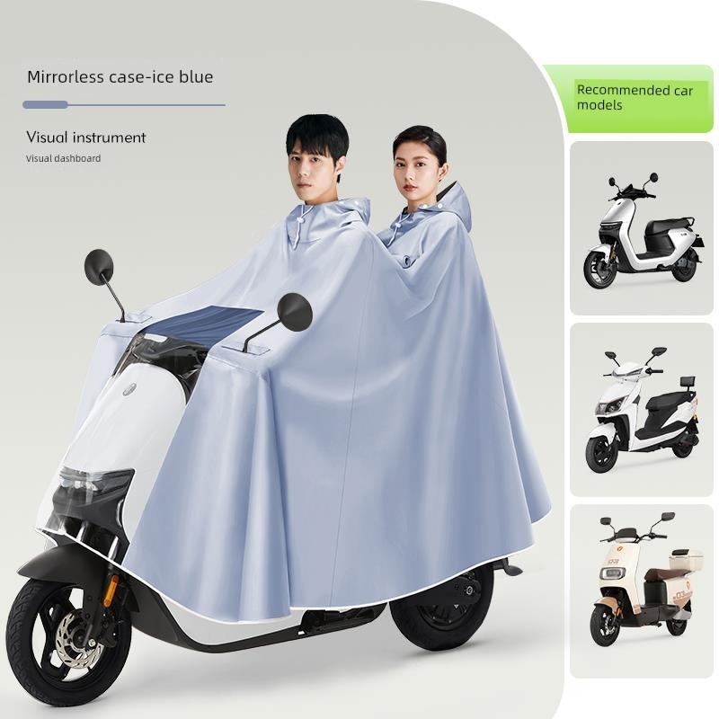Electric Motorcycle Raincoat for One Person, Women's Small-Sized, Long Full-Body Raincoat for Heavy Rain, Men's Double-Person New Style Rain Poncho
