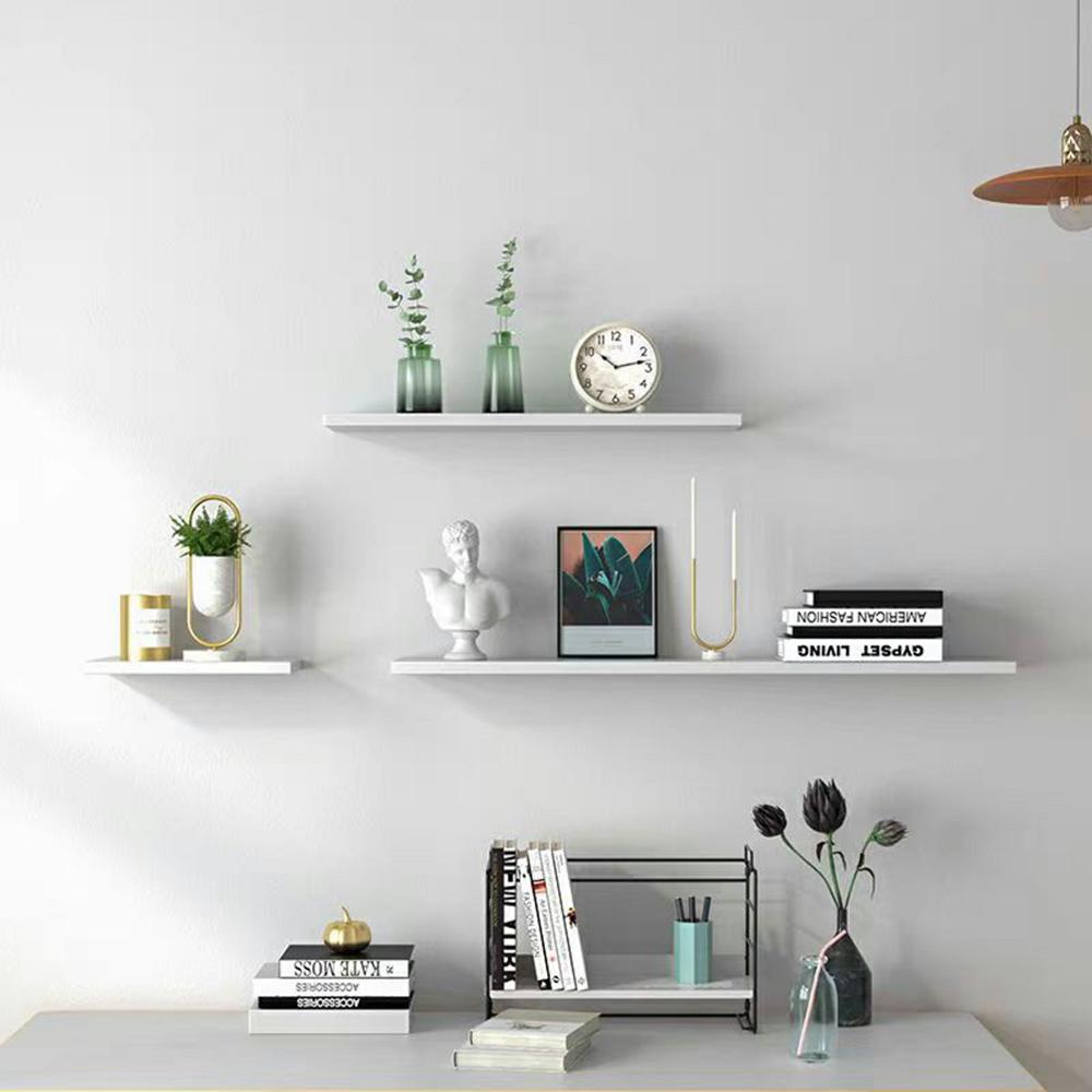 30cm Floating Wall Shelf Decorative Wooden Bookshelf for Living Room Bedroom Display Rack