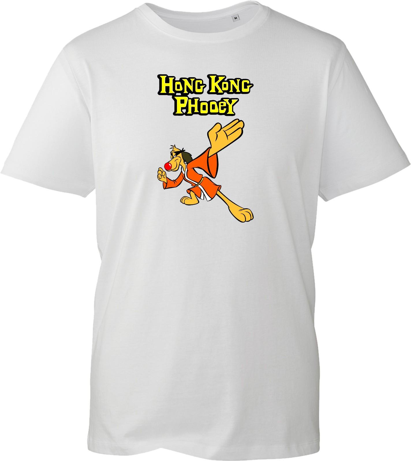 Hong Kong Phooey T Shirt Unisex Retro 70s Cartoon Martial Arts Karate Black Tee L