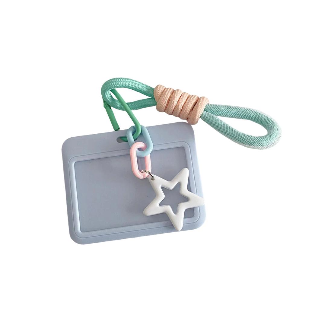 Star Photocard Holders Lovely Card Cover Anti-lost Keychain Photocard Case Sweet Photo Sleeve Credit Card Protector