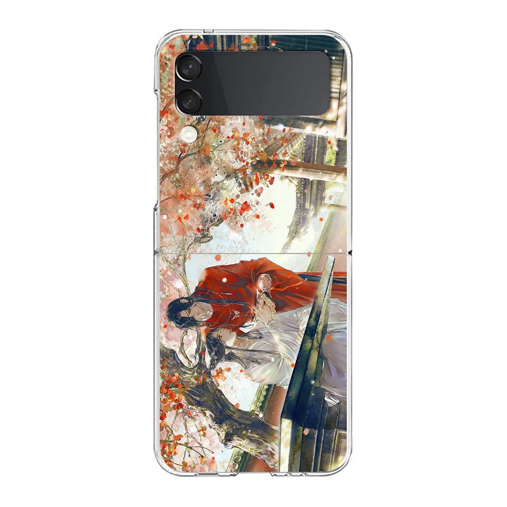 Heaven Official’s Blessing Phone Case For Samsung Galaxy Z Flip 3 4 5 Hard Folding PC Shell For Samsung Z Flip3 Clear Cover