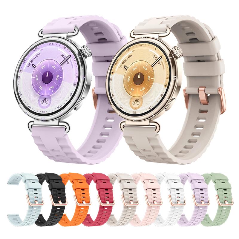 18mm Buntes Armband Kompatibel mit Huawei Watch 5 42mm Atmungsaktives Silikon-Armband für Huawei Watch GT5 GT4 41MM/GT5Pro 42mm