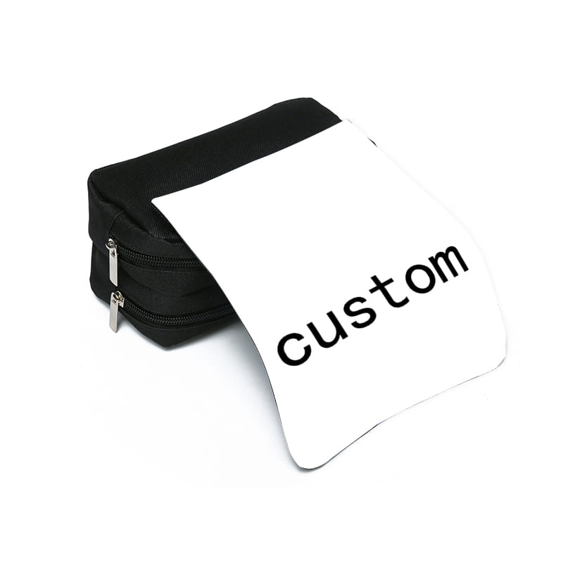 Customized Double-Flap Fabric Pencil Case with PVC Flap Student Stationery Storage Bag