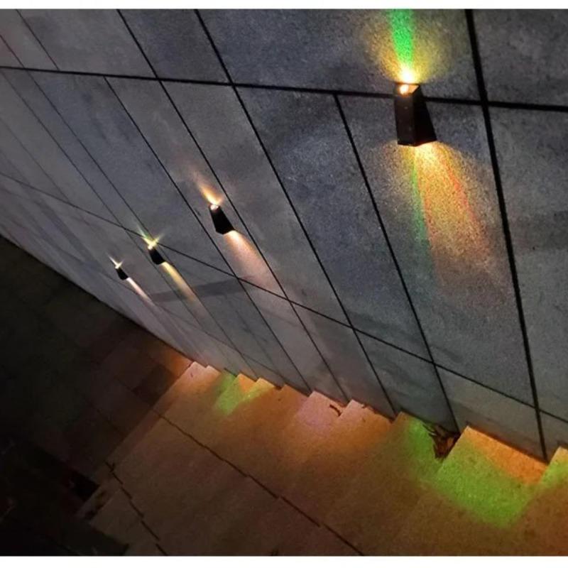 Decoration Solar wall lamp Led solar lights RGB Color Changing Waterproof Wall Lamp Solar Lighting For Walkway Fence Stairs