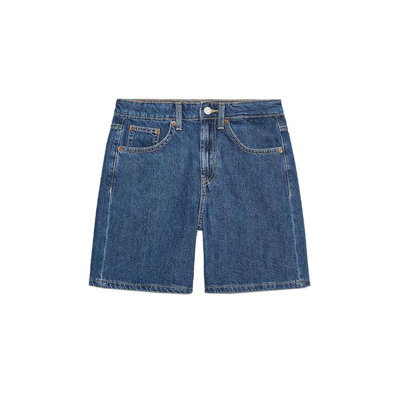 Summer New Product Women's Clothes Fashion Wind Five Pocket Strap Decoration Mid Waist Denim Casual Shorts 4730005