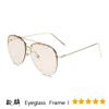 2026 New Toad-shaped Metal Sunglasses Large Frame Frameless Rice Nail Fashion Street Sunglasses