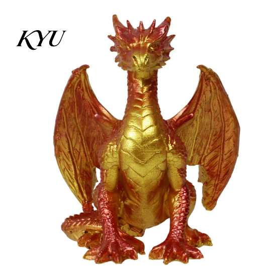 Office Table Sculpture Dragon Resin Statue, Sitting Wyvern Sculpture, 3D Medieval Figurine, Fantasy Desktop Dragons Props Ornament for Game
