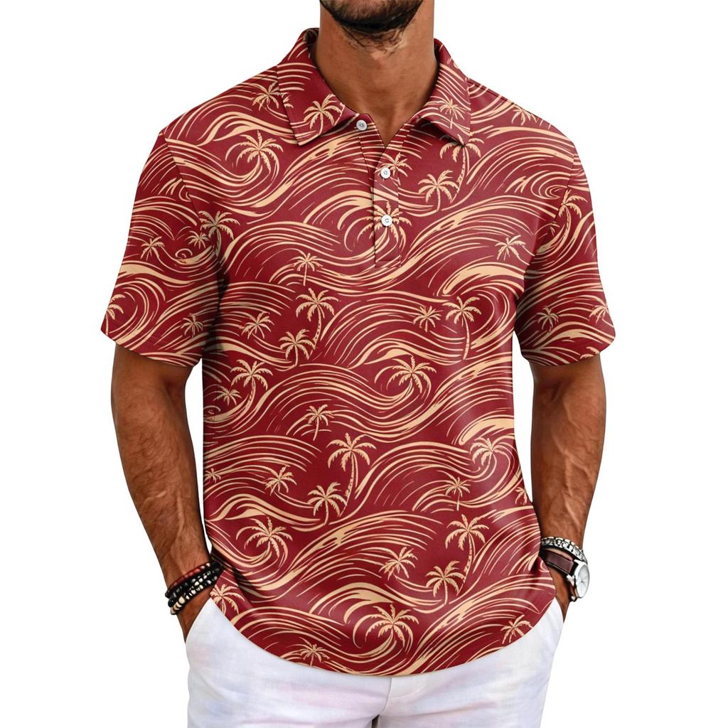 Herren Lässiges Hawaiihemd, Entspannte Passform Kurzarm-Oberteil, Vielseitige Sommerkleidung