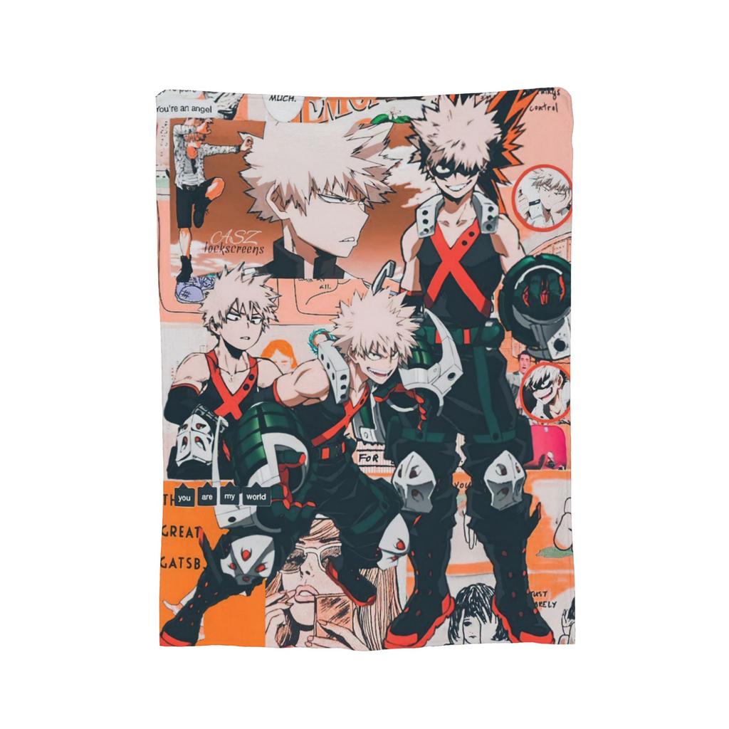 Himiko Toga Tribute Pattern Flannel Throw Blankets Boku No My Hero Academia Manga Blankets for Bedding Office Warm Quilt,