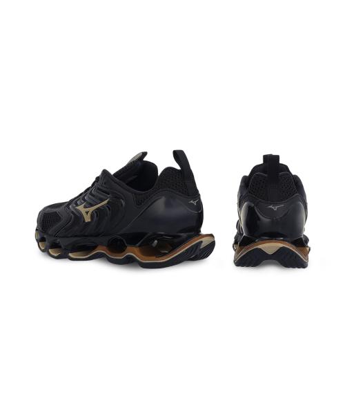 Mizuno Unisex Wave Prophecy 14 S - Black:GE Gold [J1GC258381]