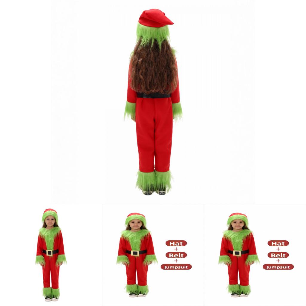 Grinch Weihnachtskostüm Für Kinder Mit Weichem Polyesterstoff Für Feiertagsaufführungen Perfekt