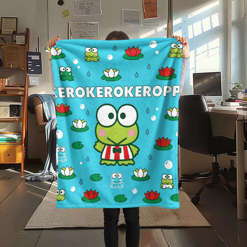 1PC Sanrio Cute Print Flannel Blanket, High Quality All Seasons, Home Decor, Warmth and Comfort, Perfect for Christmas Gifts
