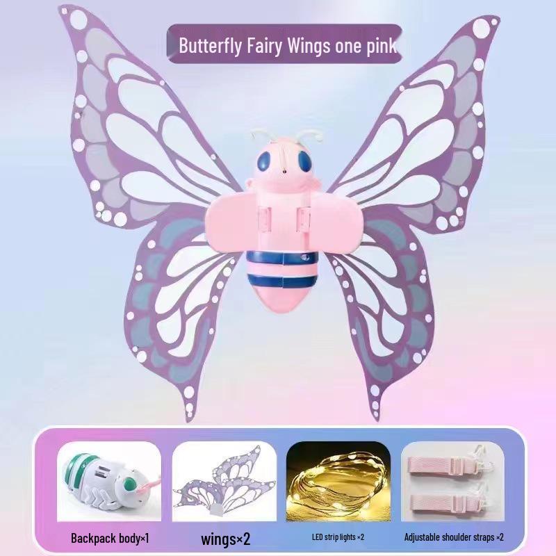 Children s Glowing Electric Butterfly Wings Backpack - Moving Angel Feather Wings Toy
