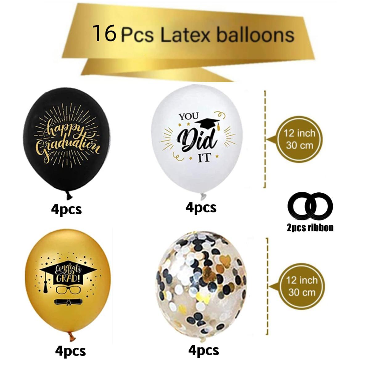 

18 шт., черные и золотые латексные шары, выпускные гелиевые шары для взрослых и детей, украшения для дня рождения, детский душ, товары для дома