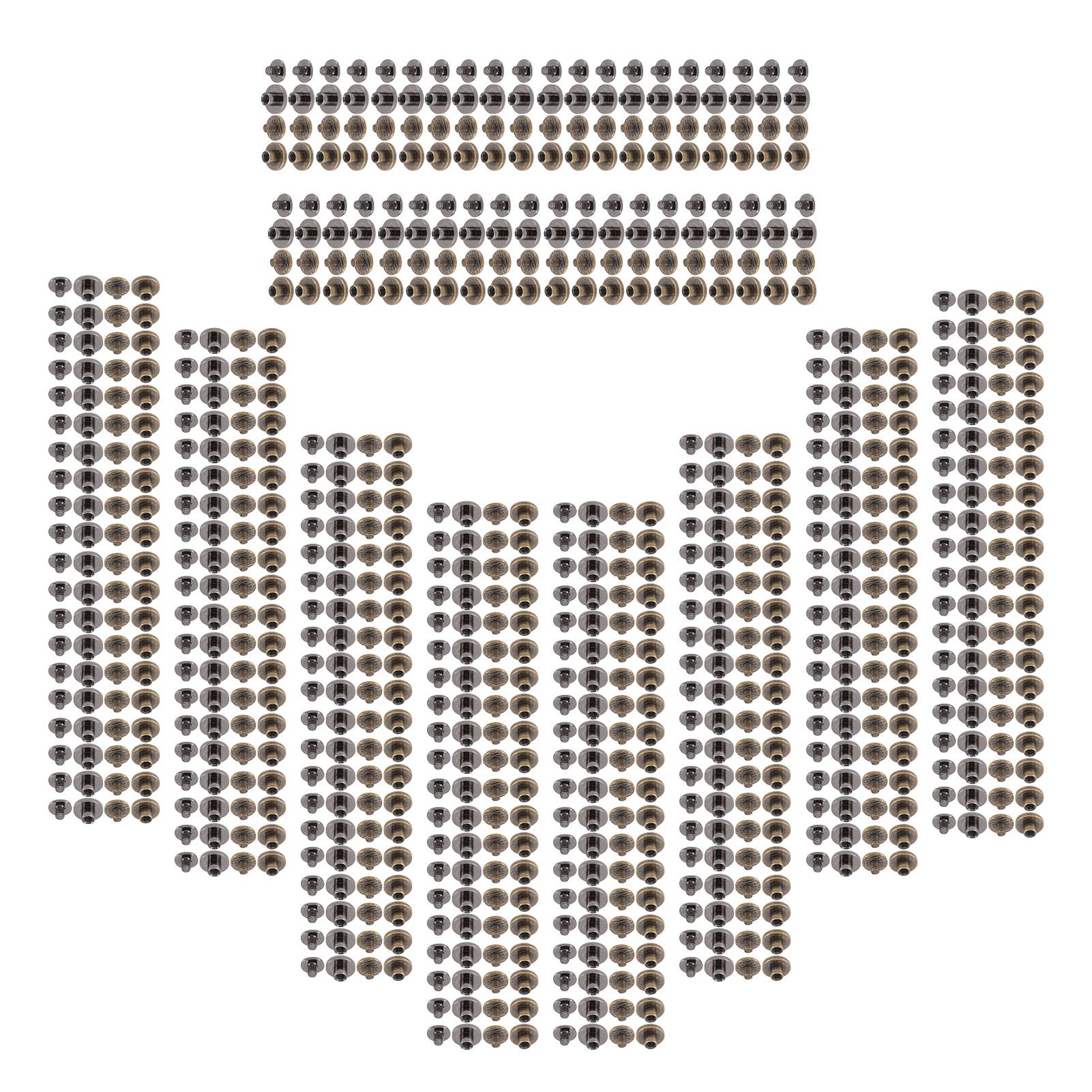 

200 комплектов чикагских винтов 0,4x0,2 дюйма, никелированная латунь, бронзовый и серебристый, черный цвет, кожаные заклепки