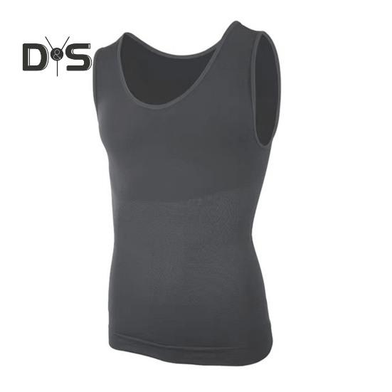 Men Fitness Vest U-Neck Sleeveless Body-Shaping Abdomen Tightening Corset Solid Color Back Support Weightlifting Compression Tops