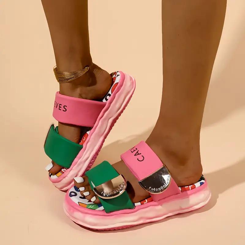Fashion New Women Summer Trend Slippers Mixed Colors Designer Shoes Women Platform Fashion Slippers Casual Outdoor Sandals Slides Women