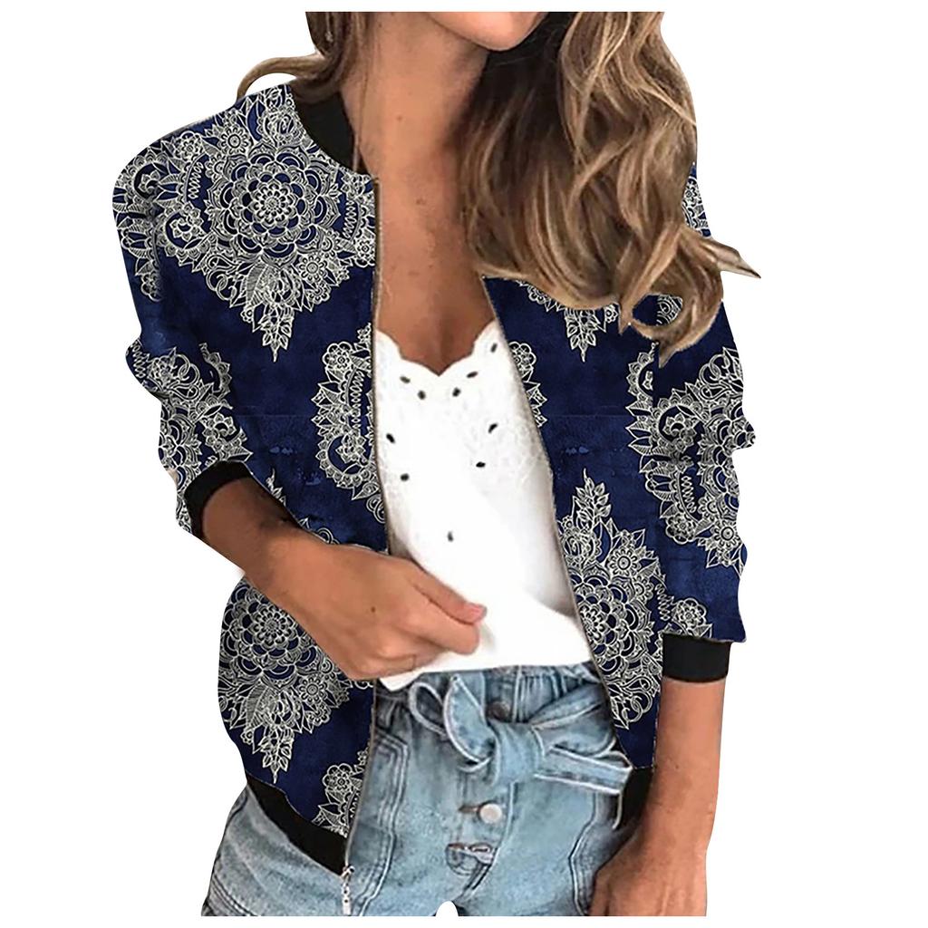 Damenmode mit langen Ärmeln, Reißverschluss, einfarbig, lässig, kurze Jacke, Mantel