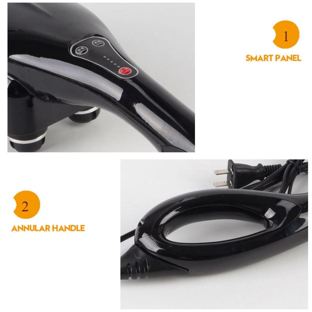 Electric Handheld 4 Head Massager Infrared Body Neck Back Massage Hammer Set