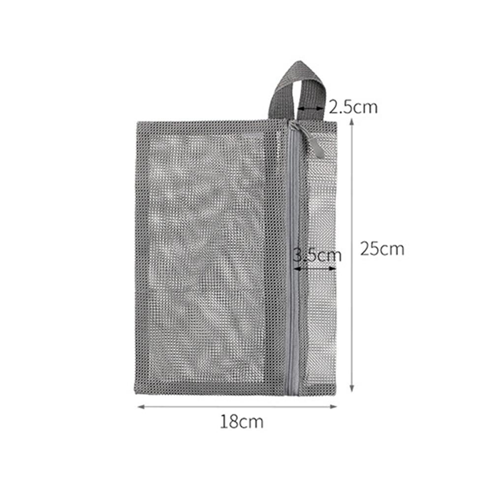 

Hollow Toiletries Bag Mesh Storage Bag Foldable Makeup Wash Bag Handbag серый