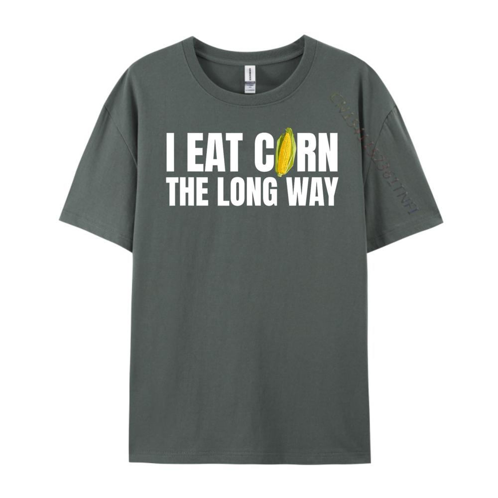 Jag äter majs på längden Rolig Olämplig Pinsam Enkel T-shirt Streetwear Cool