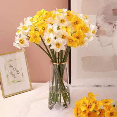 1 Bouquet Artificial Flower Realistic Decorative Easy Care Yellow White Fake Narcissus Bouquet Home Decor