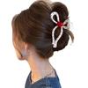 Large Bow Polka Dot Shark Hair Clip for Thick Hair - Women's 2026 Updo Accessory