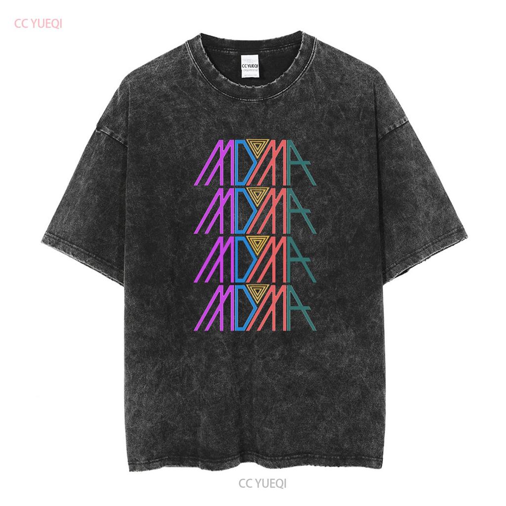 MDMA Logo Design T Shirt long or short sleeves vintage Washed Comfortable designer clothes Breathable Slightly Stretched homme