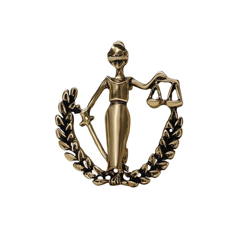 Retro Villain Twelve Constellations Series Scales Goddess Style Libra Accessory Brooch