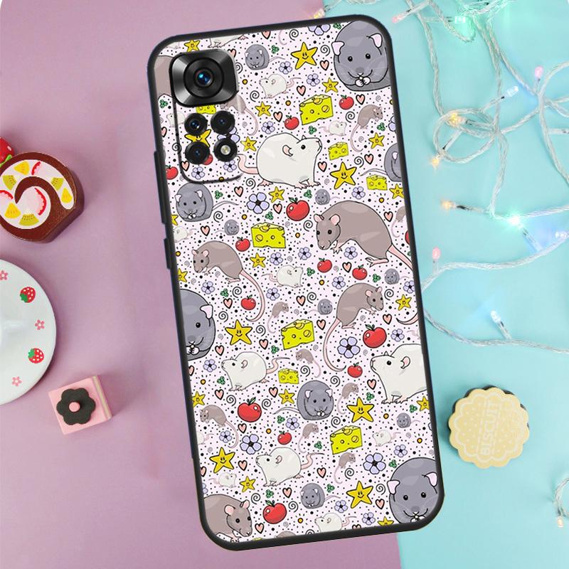 Cute Cartoon Animal Rat Case For Xiaomi Redmi Note 9 10 11 12 13 14 Pro 9S 10S 11S 12S Redmi 14C 10C 12C 13C Cover