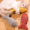 Cotton and Linen Cat Fish Toy Animal Interactive Toy Pet Companion Gift Household Pet Products Simulated Teeth Grinding Fish Toy