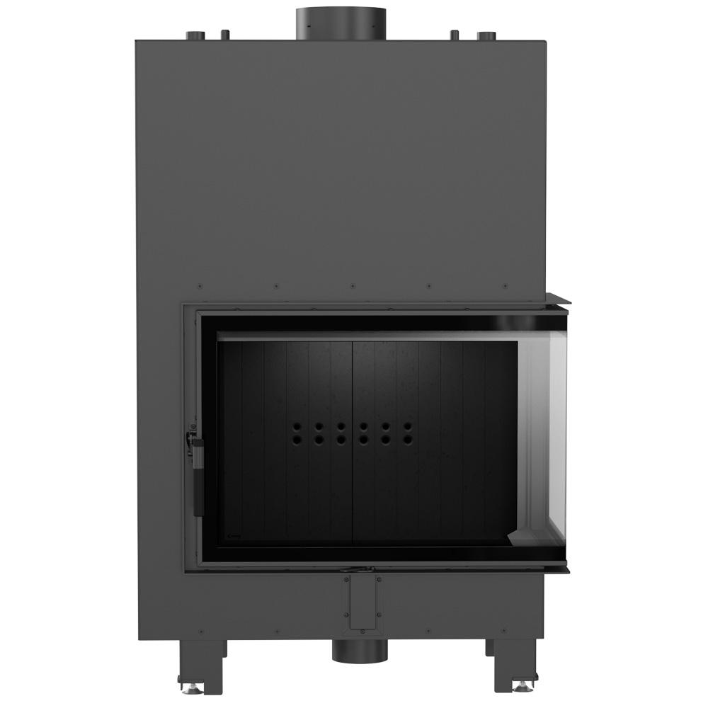 Water Heating Fireplace KRATKI MBA Right 17 kW Ø 200 Black Thermotec Lining