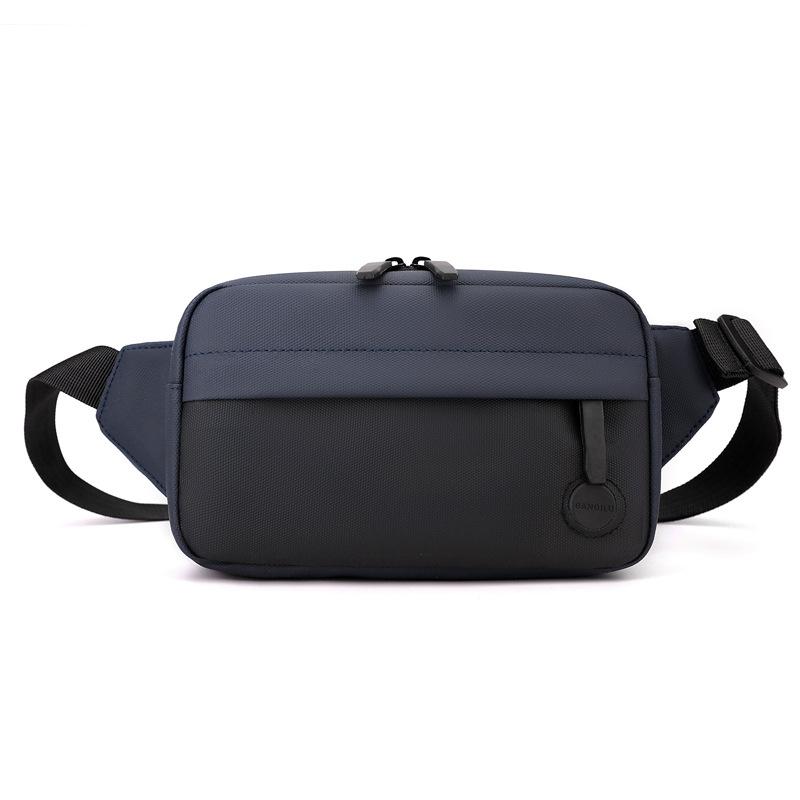 Men's diagonal span chest bag contrasting color shoulder bag outdoor leisure high-end fanny pack men's trendy brand