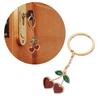 Creative Cherry Keychain Leather Fruit Double Heart Key Chain Pendant Bag Ornament Accessories for Car Key Bag Purse