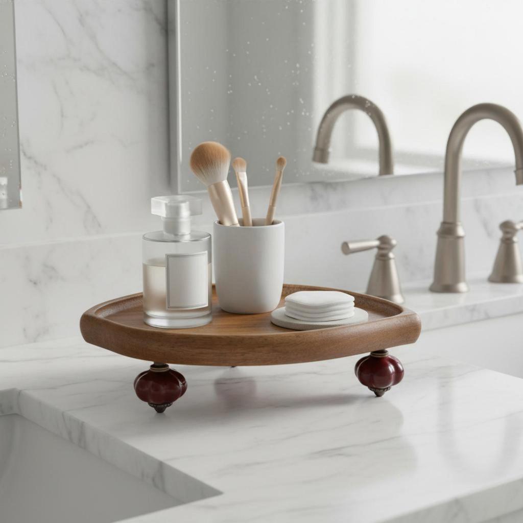Wooden Display Tray Retro Design Vanity Organizer Decorative for Entryway