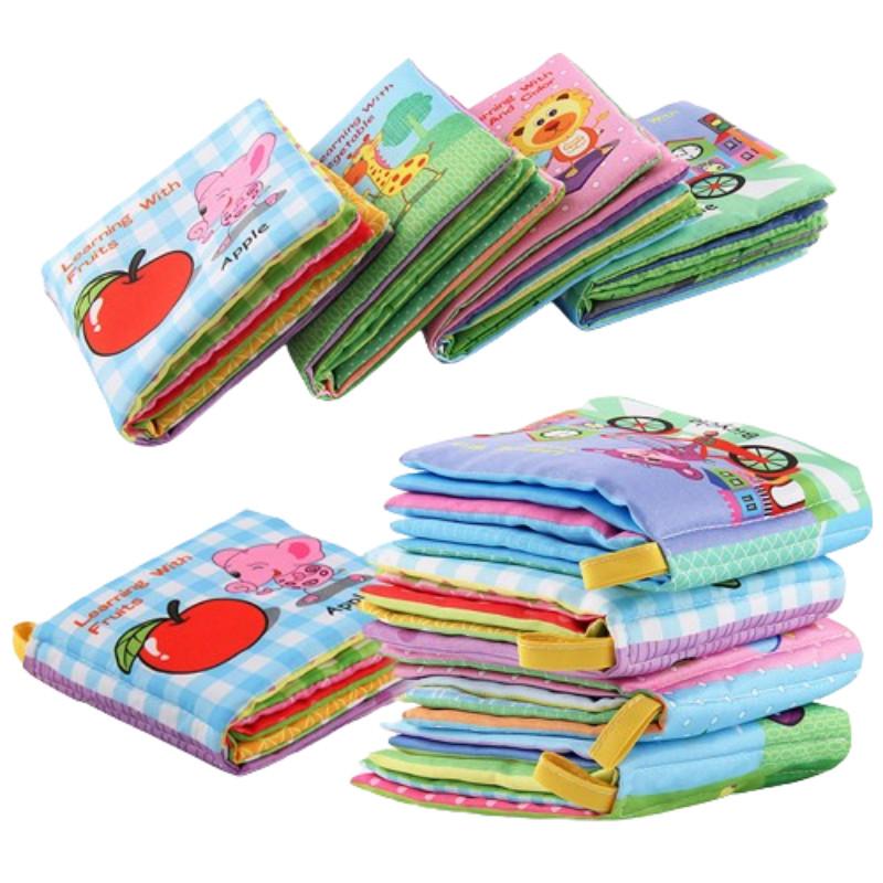 2017 Baby Cloth Book Early Education Toy English Cognitive Handheld Book Tear-resistant With Rustling Paper Bb Call