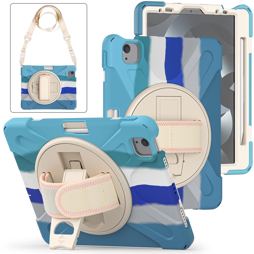 360 Rotating Stand Case Universal for IPad Air 11 2026 M4 2025 M3 2024 M2 Pro 11 2018-2022 Air 4 5 Hybrid Cover Shoulder Strap