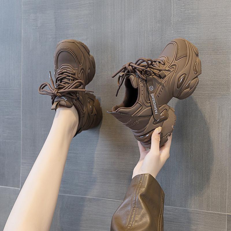 

Кроссовки Pop с воздушной подушкой на толстой подошве, увеличивающие рост, спортивная повседневная обувь, функциональная обувь для танцев 40 кофейный