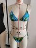 1011 European and American New Tie-Up Swimsuit Bikini Printed Swimwear Sexy Bikini Swimsuit Set for Women