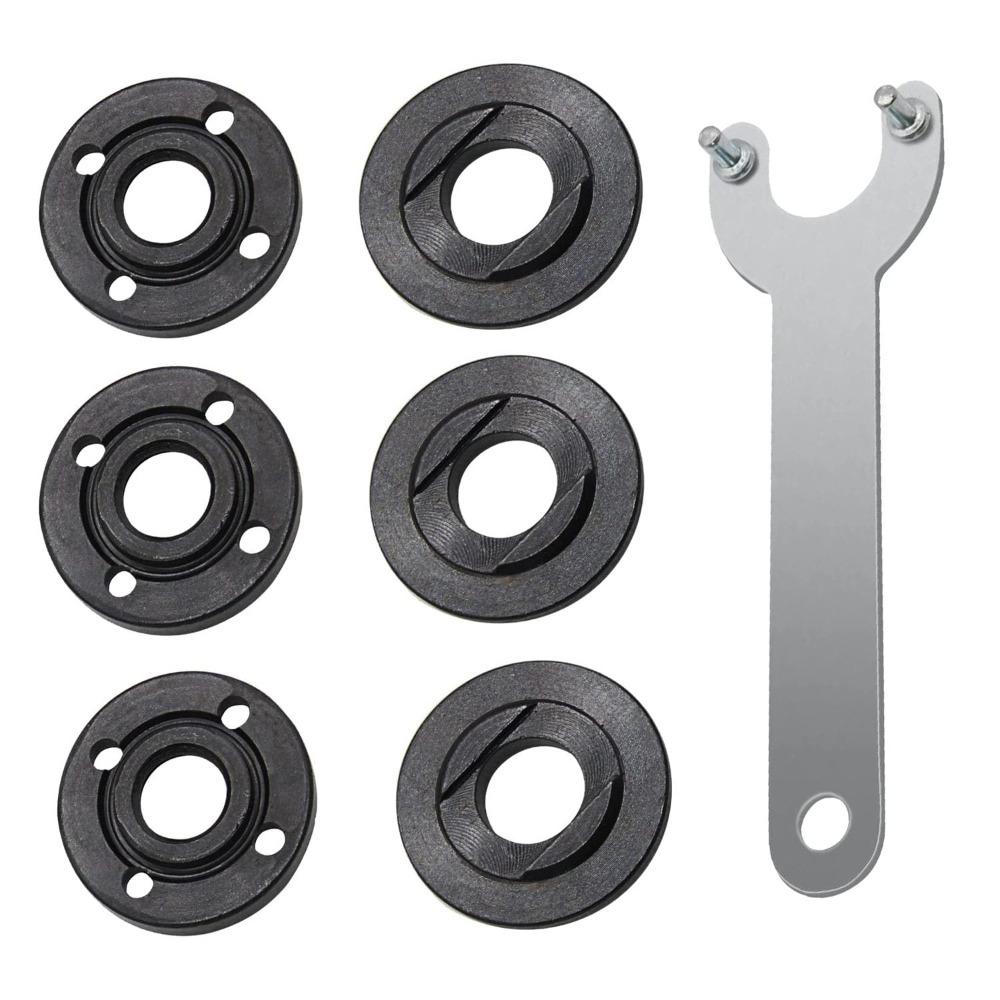 

7 шт. регулируемая угловая шлифовальная машина M14, металлическая шлифовальная машина, фланцевая гайка, шлифовальная машина, гаечный ключ, электроинструмент