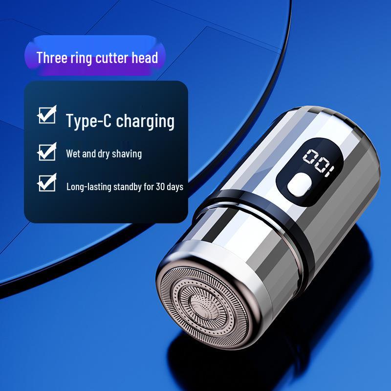 Portable Mini Electric Shaver: Upgraded Washable Digital Display for Men