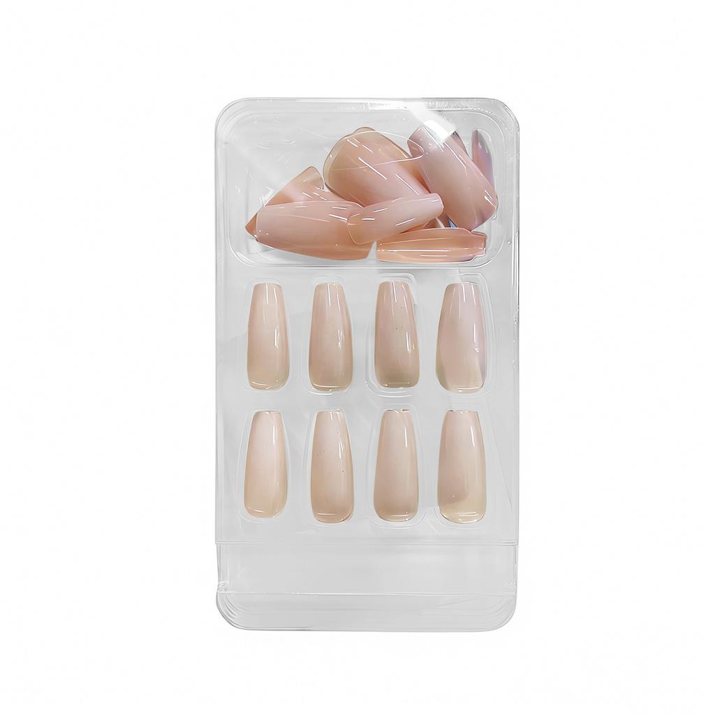 24pcs Nail Pieces Wearable Nails Ice Transparent False Nails 2ml