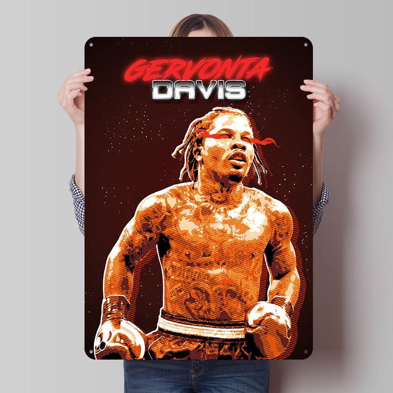 Gervonta Davis Boxer Metal Posters Custom Vintage Metal Signs Wall Art Tin Plaque for Man Cave Modern Home Decoration Ornaments
