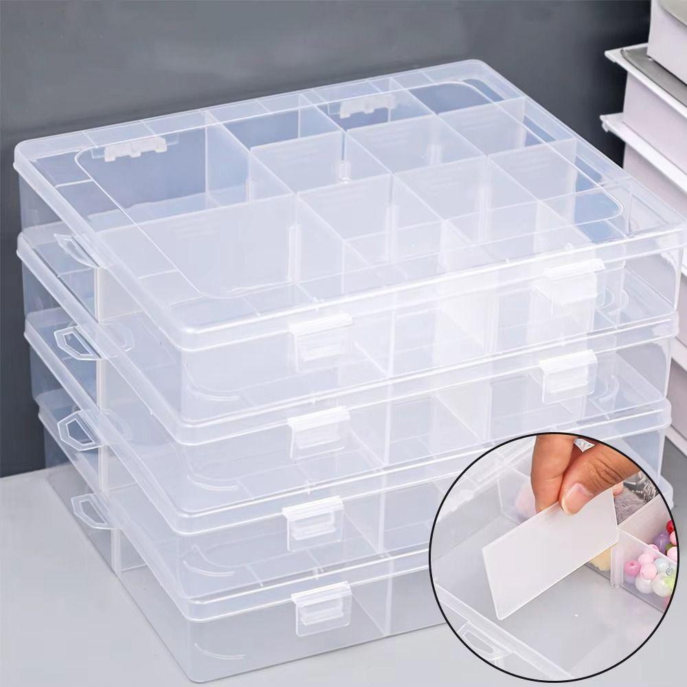 

1 шт. Прозорий пластиковий ящик для зберігання, регульований чохол-органайзер, новий ящик для контейнерів 14 Grids